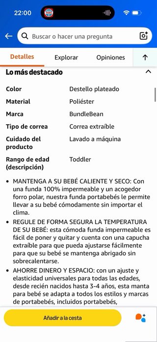 BundleBean Funda Impermeable Portabebés