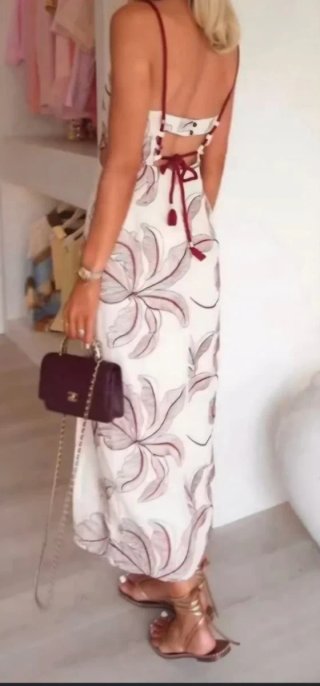Vestido Zara Midi Cut Out Estampado Talla S