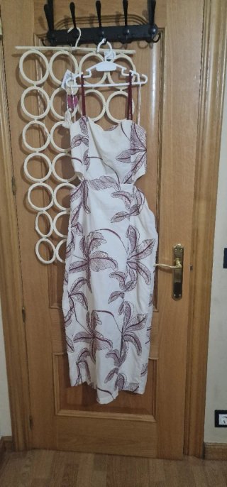 Vestido Zara Midi Cut Out Estampado Talla S