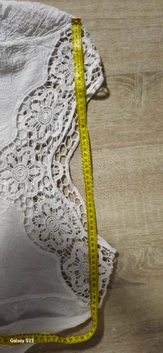 Blusa Pizzo Sangallo Crochet Boho Bianca Taglia Un