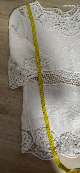 Blusa Pizzo Sangallo Crochet Boho Bianca Taglia Un