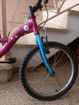 Bicicleta niña rosa y azul