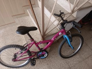 Bicicleta niña rosa y azul