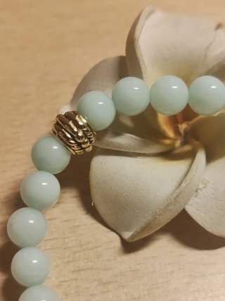 Bracciale pietre 6 mm agata opaca e ammazzonite