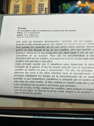 Juego de mesa Torres