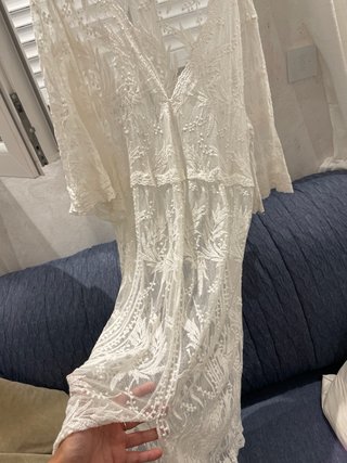 Túnica de encaje para playa talla única