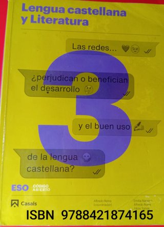 LIBRO DE TEXTO DE LENGUA y LITERATURA DE 3°ESO