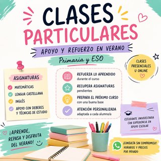 Clases particulares de apoyo y refuerzo en verano