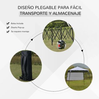 Carpa Plegable Blanca y Gris