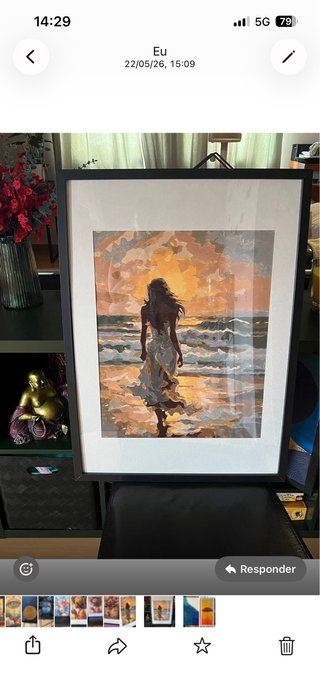 Quadro Asas Douradas e Fundo Azul