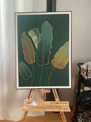Quadro Asas Douradas e Fundo Azul