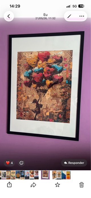 Quadro Asas Douradas e Fundo Azul