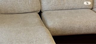 Sofá Chaiselongue 3 Plazas Beige/Marrón