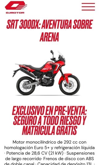 9 2026 VER DESCRIPCIÓN OFERTA QJ SRT125/300/450
