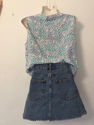 Conjunto Verano: Blusa Geométrica + Falda