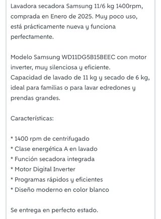 Lavadora Secadora Blanca
