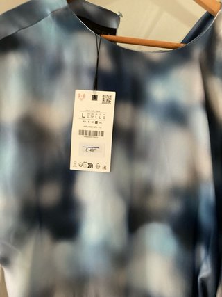 Vestido Zara Talla L Estampado Azul