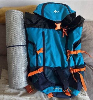 Mochila Campamento Quechua Azul y Naranja