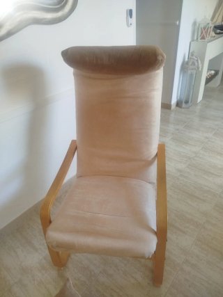 Sillón relax tela y madera