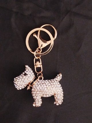 Llavero para bolso perro con brillantes