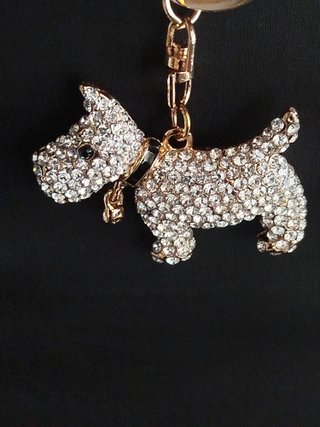 Llavero para bolso perro con brillantes