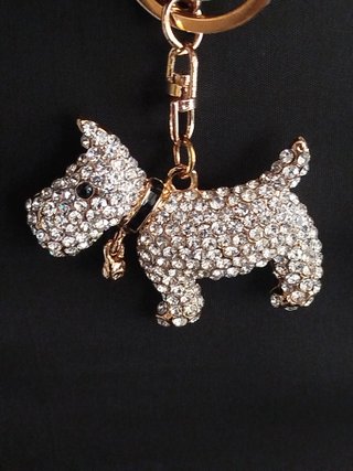 Llavero para bolso perro con brillantes