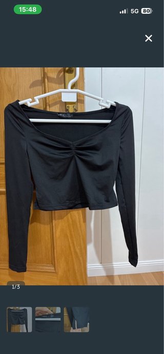 Top SHEIN negro manga larga