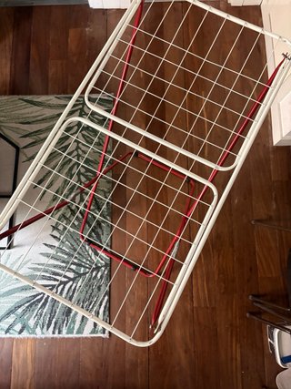 Tendedero Plegable Metálico Rojo y Blanco