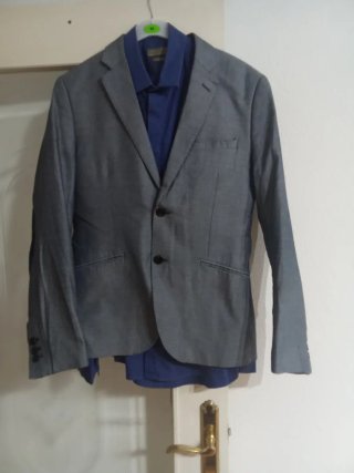 Lote Americana con codera azul y 3 Camisas SlimFit