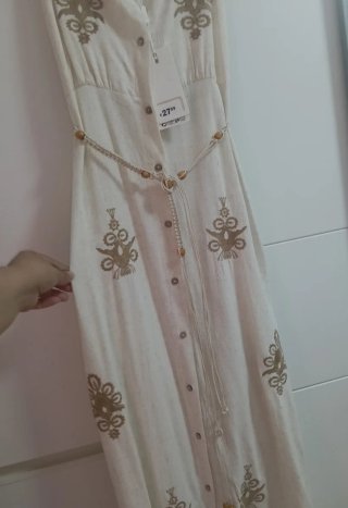 Vestido bohemio beige