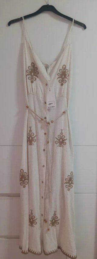 Vestido bohemio beige