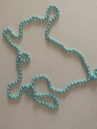 Collana perle stile vintage celeste