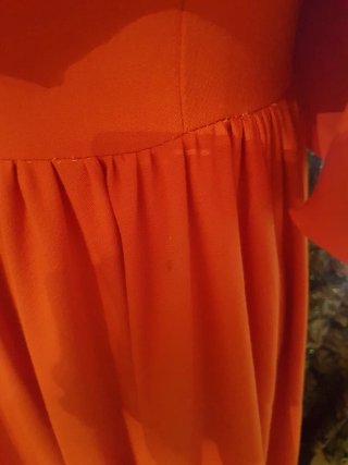 Traje Flamenca Naranja Lunares Blanco