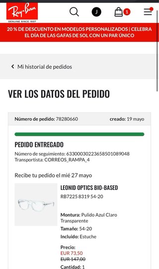 Gafas Ray-Ban transparentes