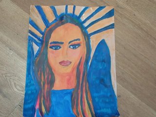 Pintura acrílica abstracta mujer