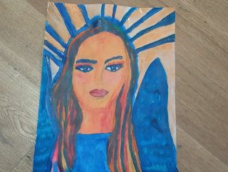 Pintura acrílica abstracta mujer
