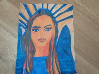 Pintura acrílica abstracta mujer