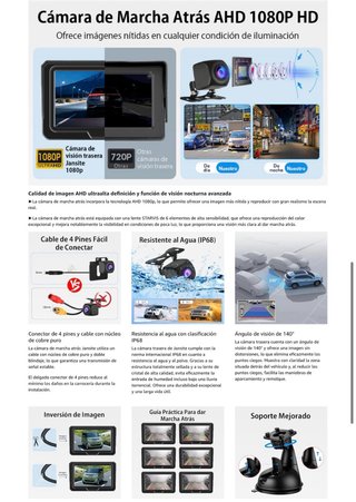 NUEVO! (46€) 1080P Kit Camara Trasera coche