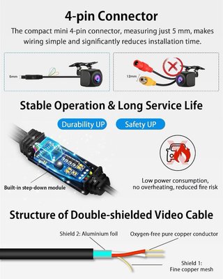 NUEVO! (46€) 1080P Kit Camara Trasera coche