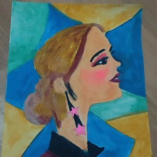 Pintura Acrílica Mujer Abstracta