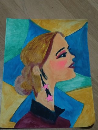 Pintura Acrílica Mujer Abstracta