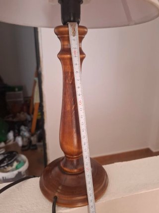 Juego 2 lamparitas mesita noche madera