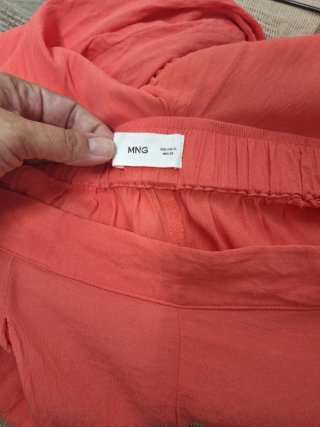Pantalón palazzo Mango coral talla XL