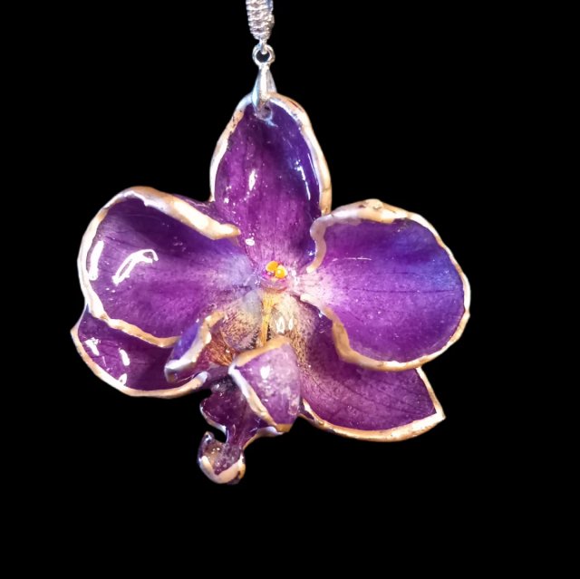 Collar artesanal orquídea natural