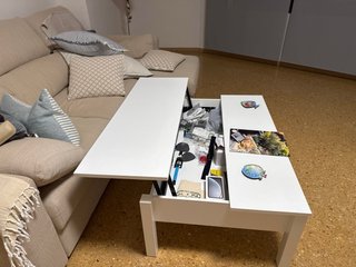 Mesa centro elevable Ikea blanca150