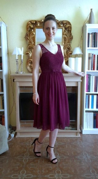 Vestido JJ'SHause color rojo burdeos Fiesta