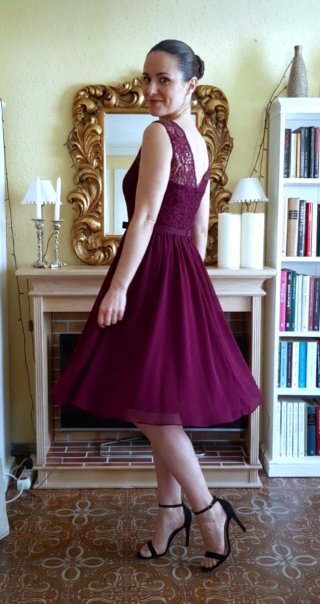 Vestido JJ'SHause color rojo burdeos Fiesta