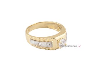 anillo oro 18k con piedra con circonita