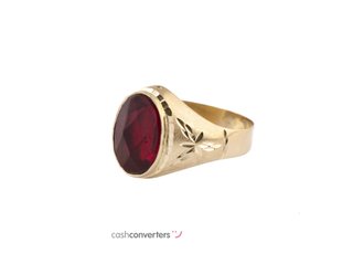 sello oro 18k con piedra con circonita