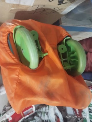 Cuna de viaje plegable naranja